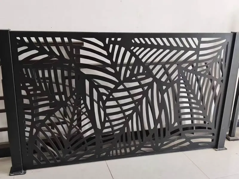 Black laser cut decorative screen panel, 1500 x 1000 mm