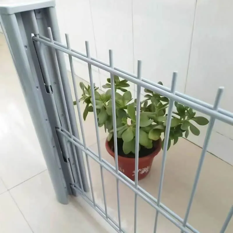 Gray Double Wire Fence with Post, 1230 x 2500 mm, 646 Type