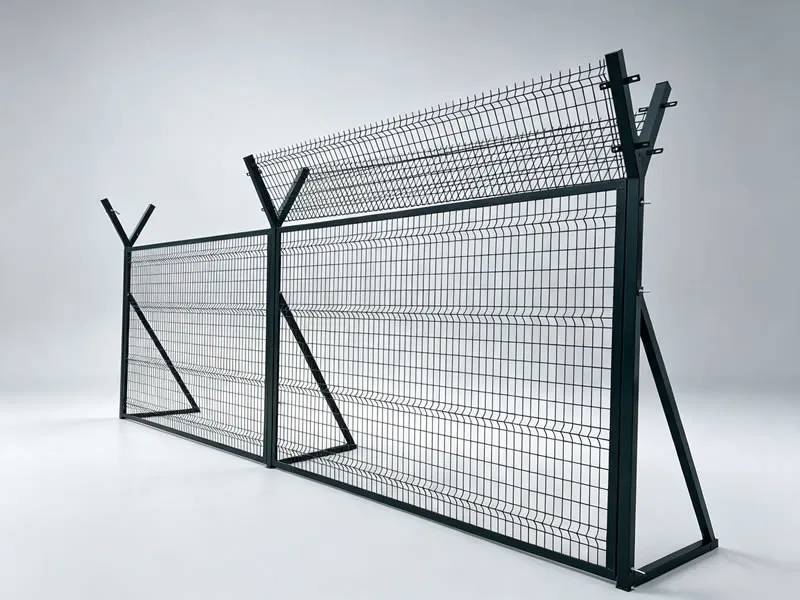 Green 3D Panel Fence with Top Mesh, 2030 x 2500 mm